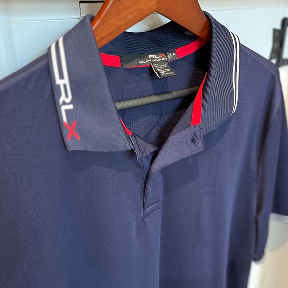 Polo Ralph Lauren RLX Performance XL Navy Blue Golf Polo England - Picture 3 of 7